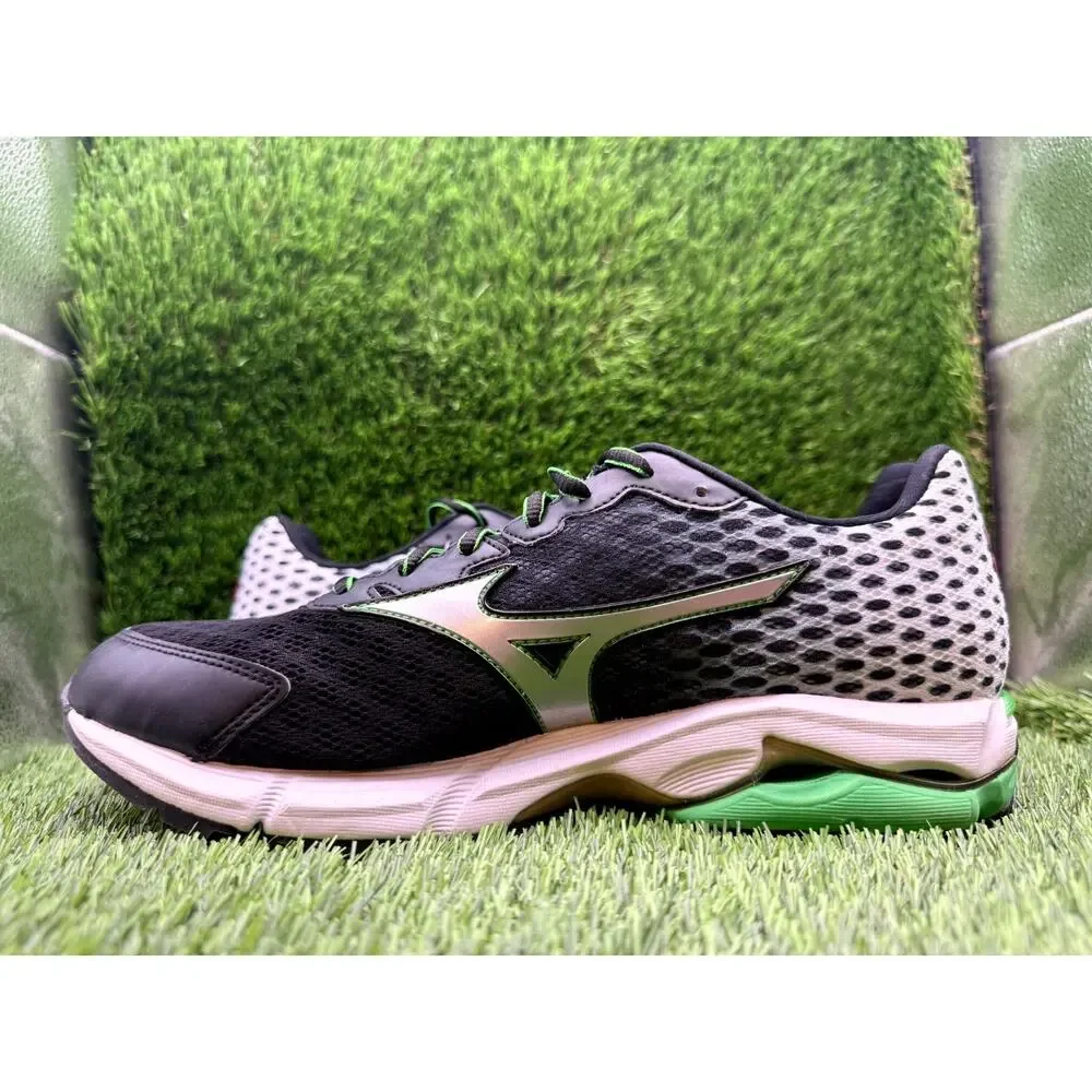 Mizuno Wave Rider 18 J1GC150403 Athletic Sneaker Men's 9.5 Black Mesh Running